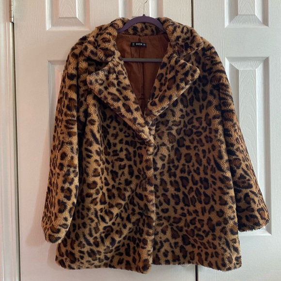 Shein Leopard Furry Coat - Picture 1 of 1